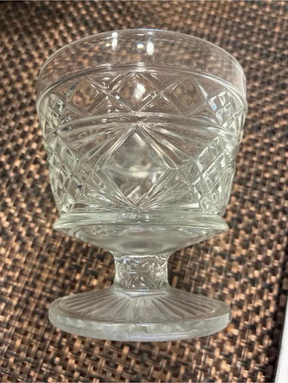 vintage Hazel Atlas 1950s pressed glass dessert dish